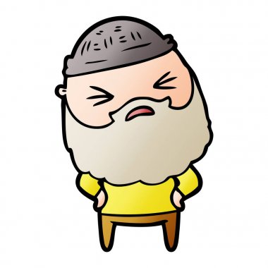 Sakallı çizgi film adamı.