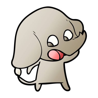 vektör çizim sevimli çizgi fil