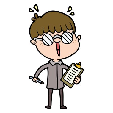 çizgi film çocuk gözlük takıyor