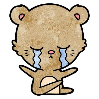 vektör çizim karikatür ayı ağlama