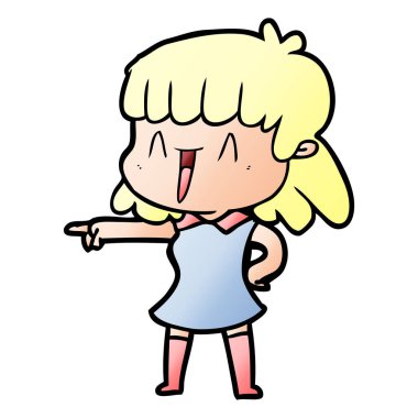 Çizgi filmdeki kadının vektör çizimi