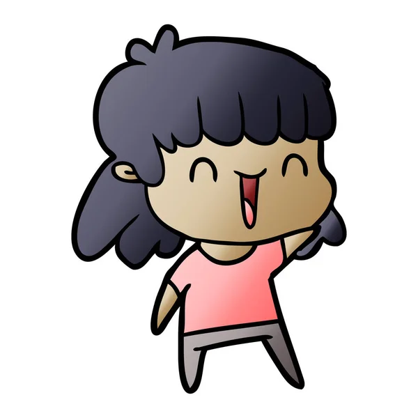幸せな少女漫画のベクトル イラスト — ストックベクタ