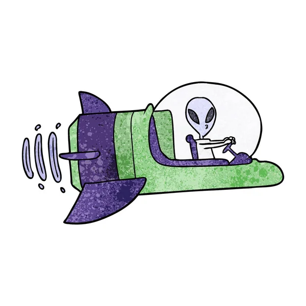 Illustration Vectorielle Dessin Animé Alien — Image vectorielle