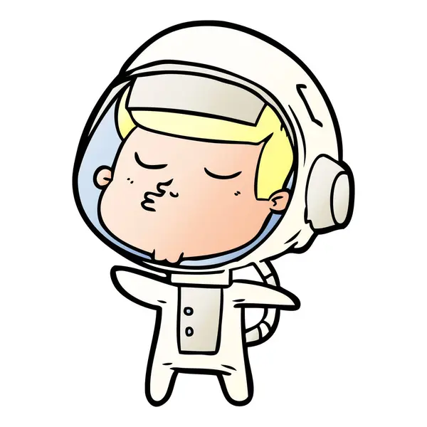 Vector Illustration Cartoon Astronaut — Stock Vector