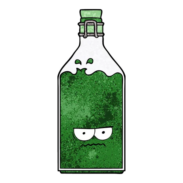 Vector Ilustración Dibujos Animados Botella Vieja — Vector de stock