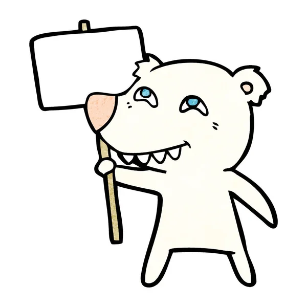 卡通北极熊显示牙齿 — 图库矢量图片