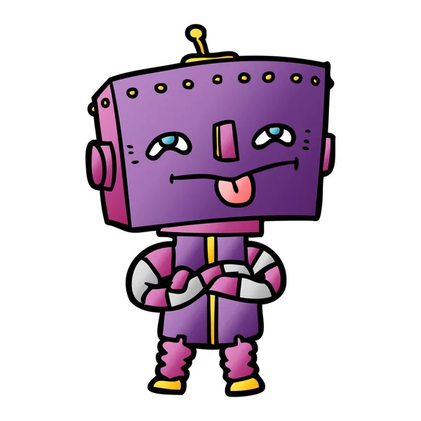 Vektor Illustration Tecknad Robot — Stock vektor