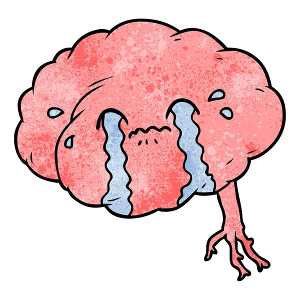Otak Kartun Dengan Sakit Kepala - Stok Vektor