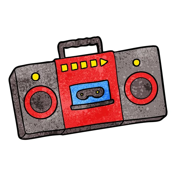 Cartoon Retro Cassette Tape Player — Stock Vector