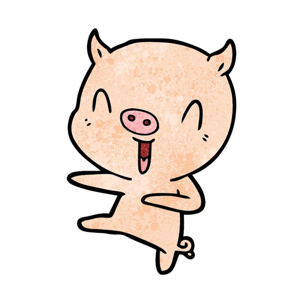 卡通猪舞的矢量插画 — 图库矢量图片