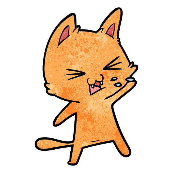 Ilustração Vetorial Assobio Gato Desenhos Animados —  Vetores de Stock