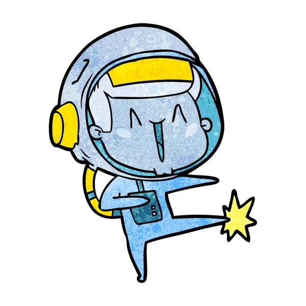 Happy Cartoon Astronaut Dansen — Stockvector