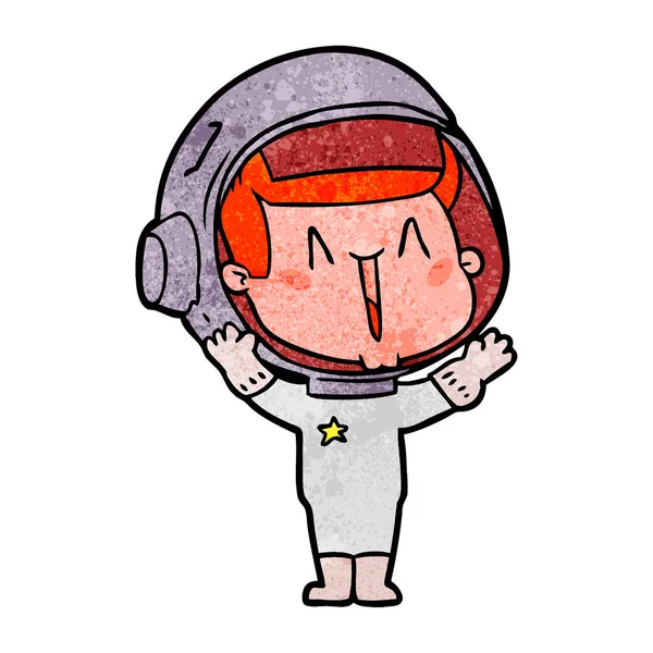 Ilustración Vectorial Del Astronauta Dibujos Animados Feliz — Vector de stock