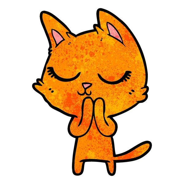 Vector Ilustración Calma Gato Dibujos Animados — Archivo Imágenes Vectoriales