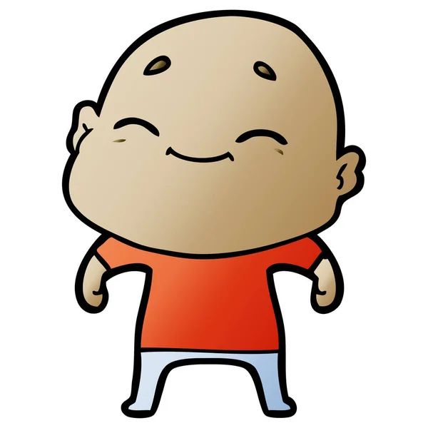 Happy Cartoon Bald Man — Stock Vector