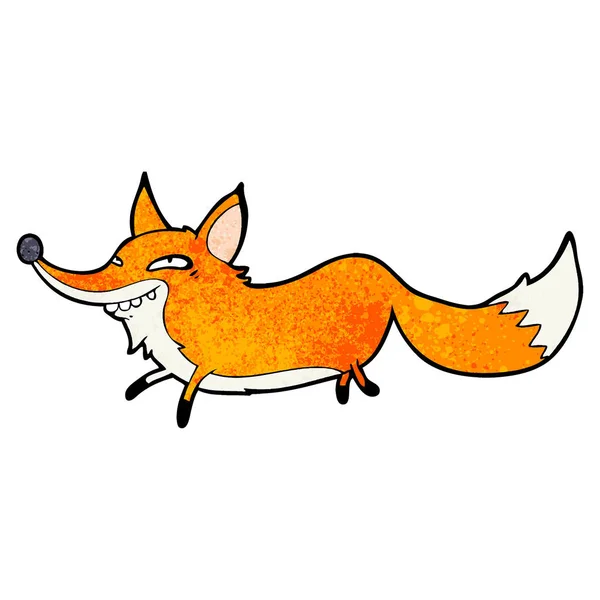 Bonito Cartoon Sly Fox — Vetor de Stock
