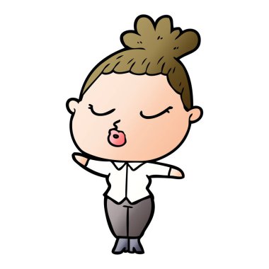 vektör çizim karikatür sakin kadın