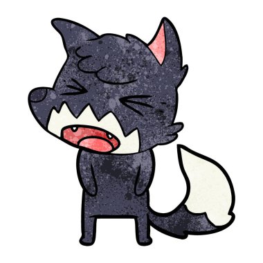 kızgın çizgi film fox vektör çizim