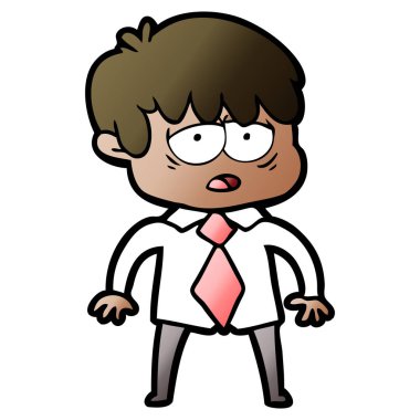 Çizgi film çocuğunun vektör çizimi