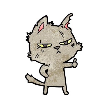 vektör çizim zor karikatür kedi