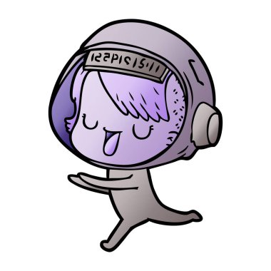 vektör çizim karikatür astronot kadın