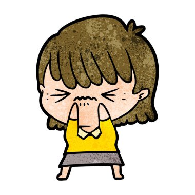 rahatsız çizgi film kız vektör çizim