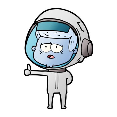 Çizgi film astronotunun vektör çizimi