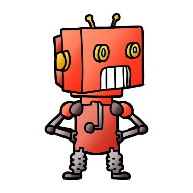 Çizgi film robotunun vektör çizimi