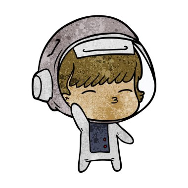 vektör çizim karikatür meraklı astronot