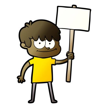 mutlu çizgi film adam vektör çizim