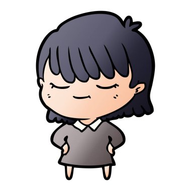 Çizgi filmdeki kadının vektör çizimi