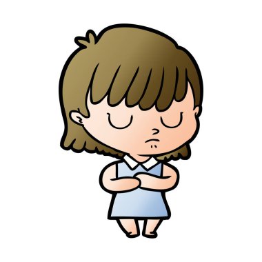 Çizgi filmdeki kadının vektör çizimi