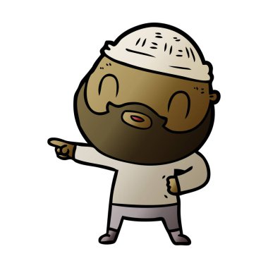 vektör çizim karikatür sakallı adam