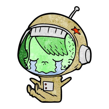 ağlayan astronot kız çizgi film