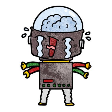 Çizgi film robotunun vektör çizimi