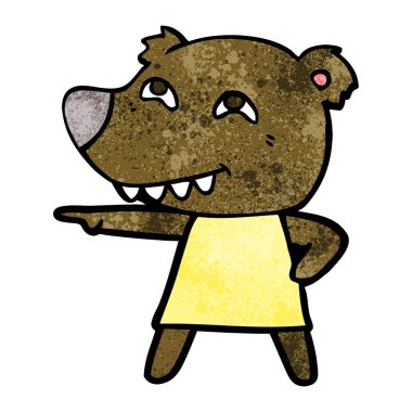 diş gösteren işaret ayı kız çizgi film