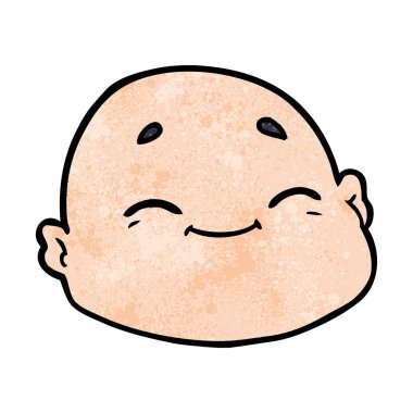 karikatür mutlu kel adam