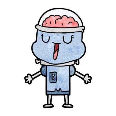 mutlu karikatür robot vektör çizim
