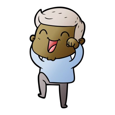 vektör çizim karikatür man gülüyor