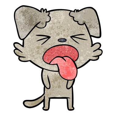 vektör çizim karikatür köpek bıkkın