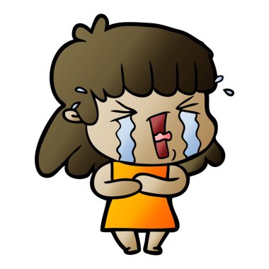 Çizgi filmdeki kadının vektör çizimi