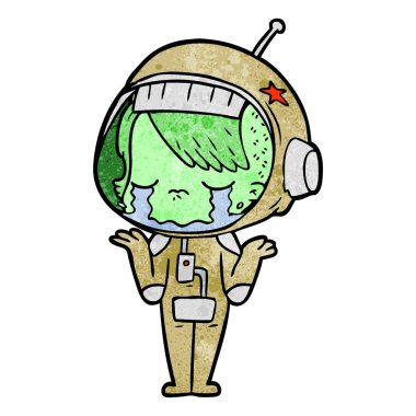 ağlayan astronot kız çizgi film