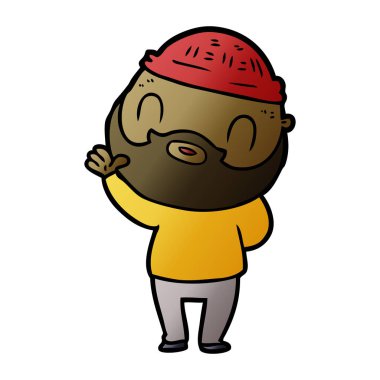 vektör çizim karikatür sakallı adam