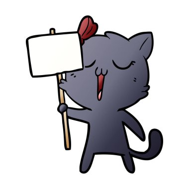 Çizgi film kedisinin vektör çizimi