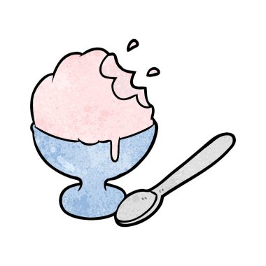 çizgi film dondurma tatlı kase