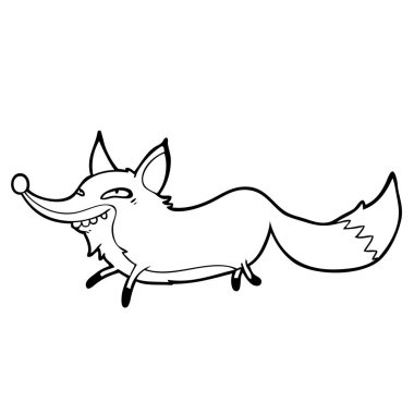 sevimli çizgi kurnaz tilki