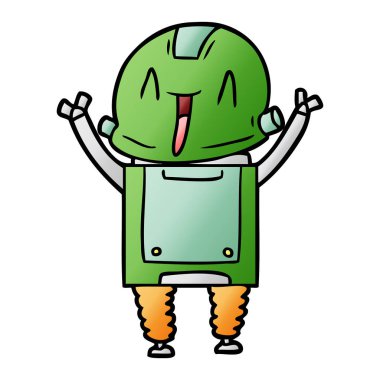 Çizgi film robotunun vektör çizimi