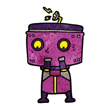 Çizgi film robotunun vektör çizimi