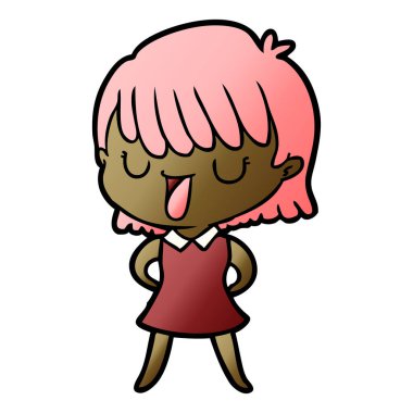 Çizgi filmdeki kadının vektör çizimi