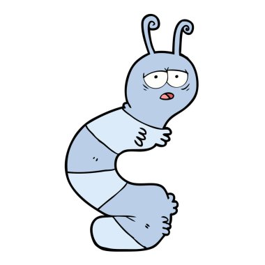 vektör çizim karikatür yorgun tırtıl